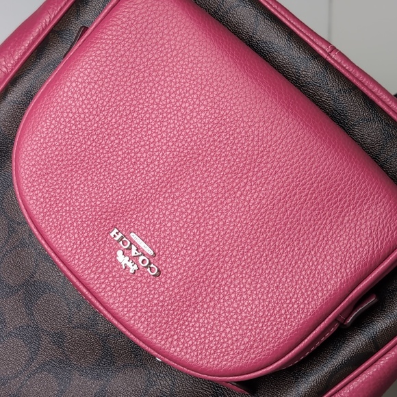 coach 5671 court backpack In Signature Canvas Brown Black Coach 5671 Signature Court Backpack